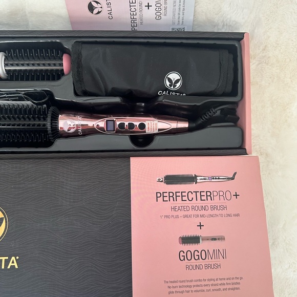 Calista Perfecter Pro Heated Round Brush + GOGOMINI ROUND BRUSH New Rose Gold - Picture 3 of 7